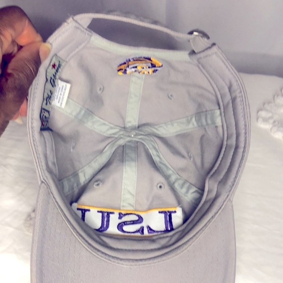 THE GAME Louisiana State University Tigers beige and purple SnapBack hat. - Picture 5 of 8